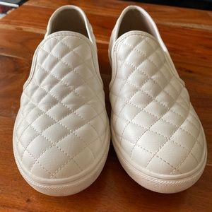 White Steve Madden Slip Ons